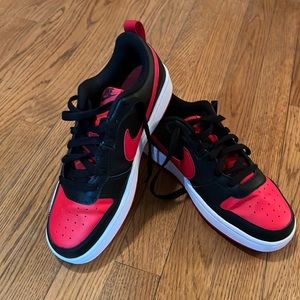Nike Kids' Grade School Court Borough Low Recraft Shoes - Size 7Y - black & red